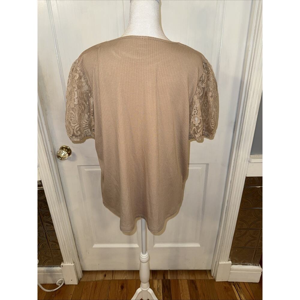 Grace & Emma Top With Lace Poof Sleeves XL - Picture 5 of 5